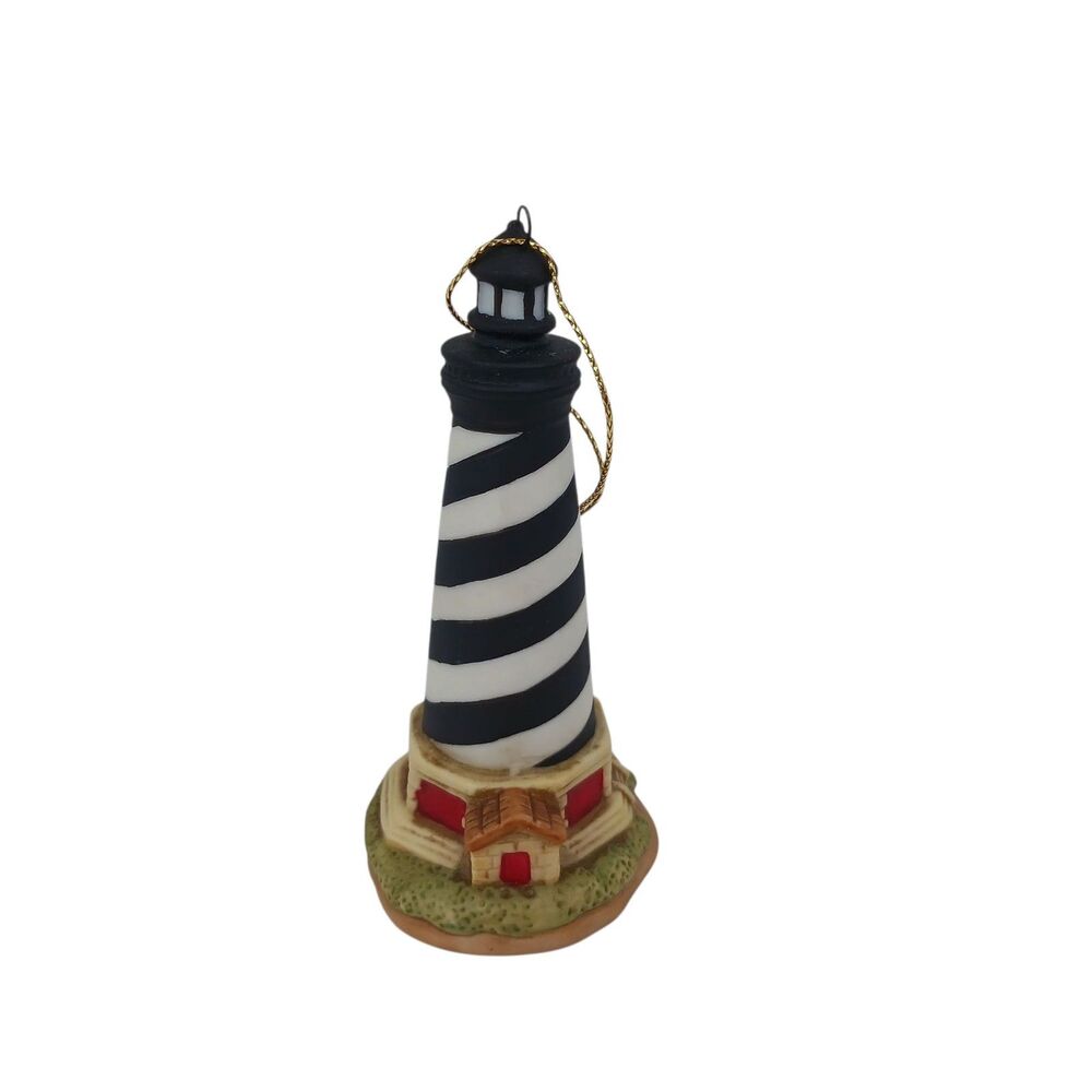 VTG Lefton Signed Porcelain Cape Hatteras Lighthouse Ornament #01429 1994